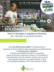 Decima edizione della campagna di sensibilizzazione “In farmacia per i bambini”