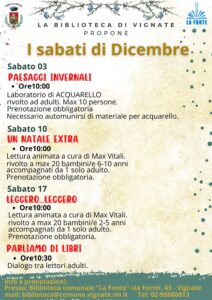 Eventi in biblioteca mese di dicembre