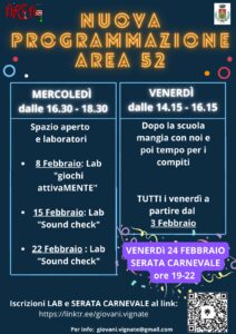 Nuova programmazione Area 52