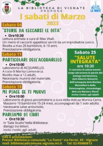 Eventi In Biblioteca mese di Marzo