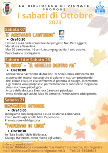Eventi in Biblioteca mese di ottobre