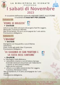 Eventi in biblioteca mese di Novembre