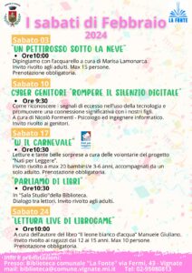 Eventi in Biblioteca mese di Febbraio