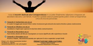 Incontri dedicati alla Consapevolezza